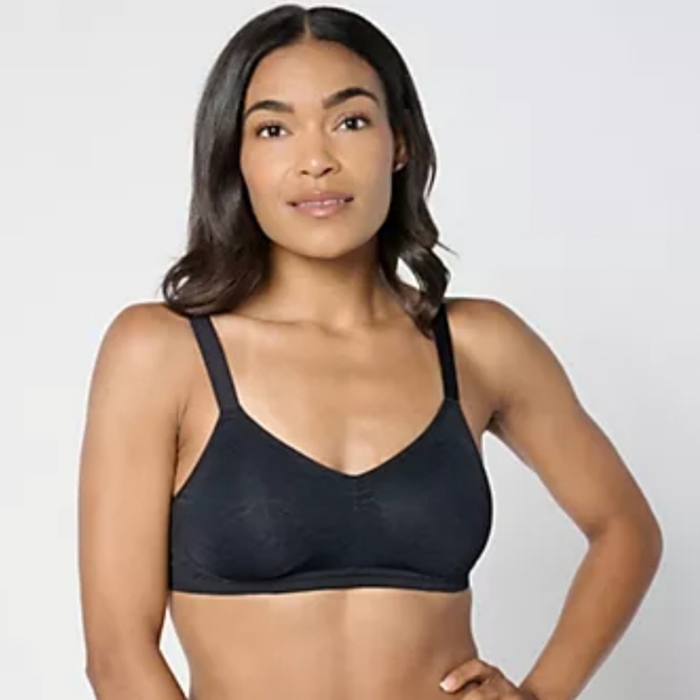 Sz 3X Black Cuddl Duds Intimates Softest Stretch Jacquard Unlined Wire Free Bra